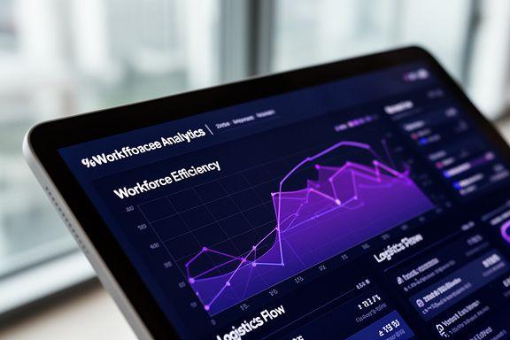 Detail showing a data dashboard with resource allocation charts