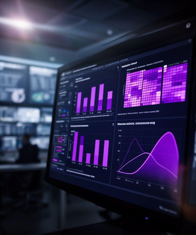 Data visualization dashboard showing workforce allocation and labor peaks